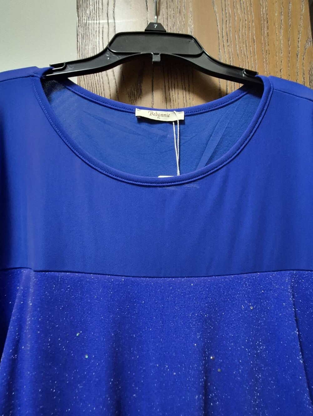 BeBonnie Tiered Sparkle Blouse in Royal Blue by Unbranded - Picture 6 of 9